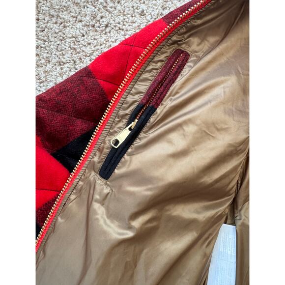 Eddie Bauer Limited Edition Ilaria Urbinati Wool red & black bomber jacket/coat - Picture 8 of 13